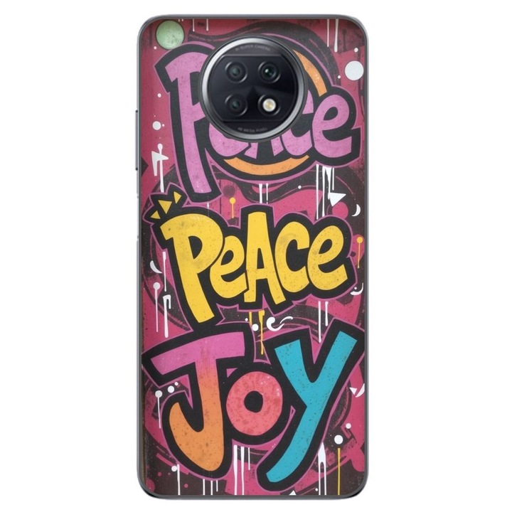 Husa compatibila cu Xiaomi Redmi Note 9T Silicon Gel Tpu Model Peace and Joy Graffiti