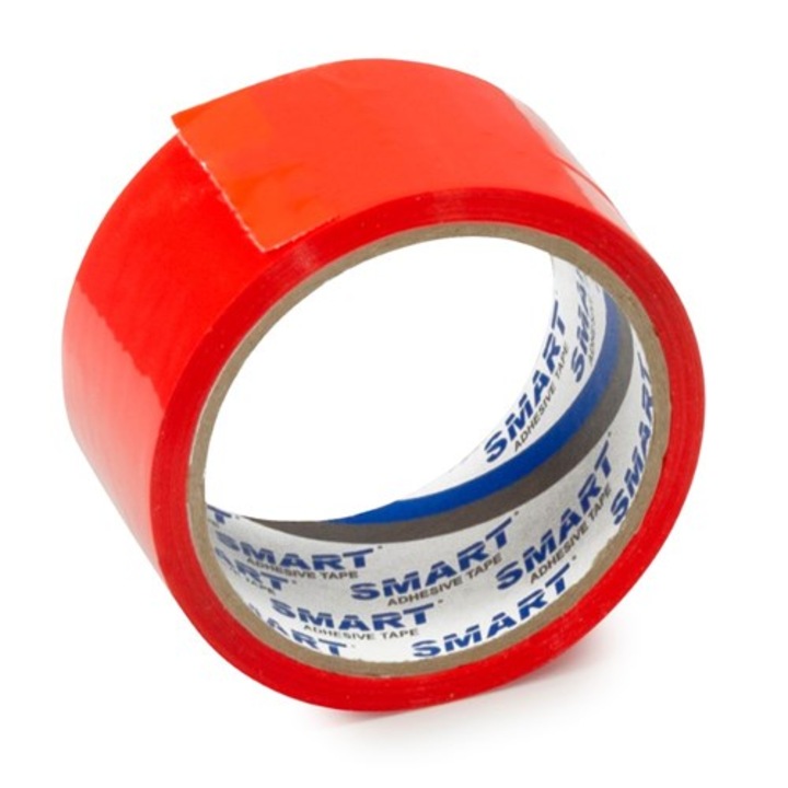 Banda adeziva NEOPAK Acrilica, pentru ambalare, 48mmx45m, Rosu, adeziune Permanenta