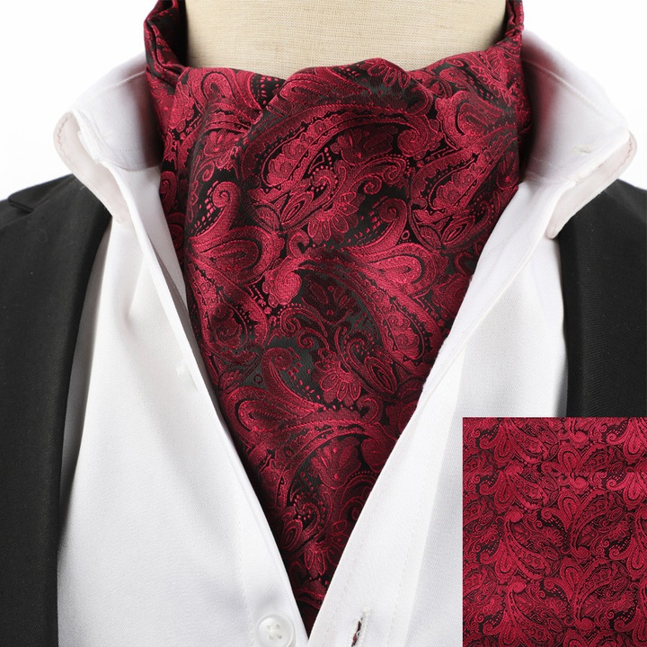 Esarfa bordeaux eleganta pentru barbati sal stilat pentru gat