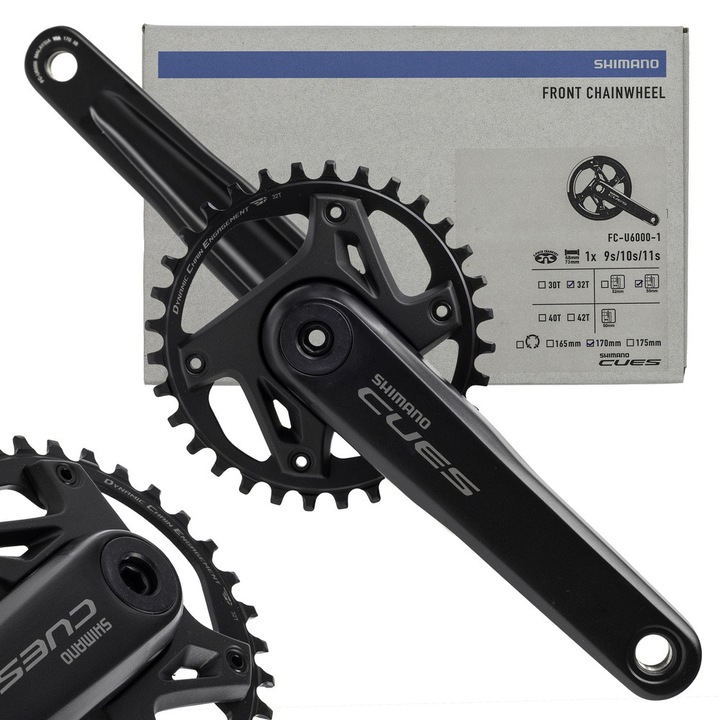 Angrenaj Shimano Cues FC-U6000-1 1 x 9 / 10 / 11 viteze 170 mm 32T fara rulmenti