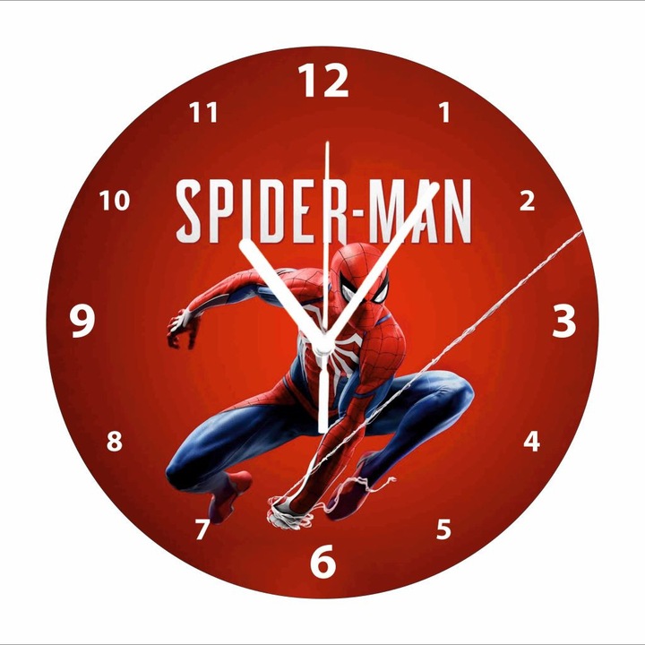 Ceas de perete Spider-Man, MDF, Print UV Color, 30 cm