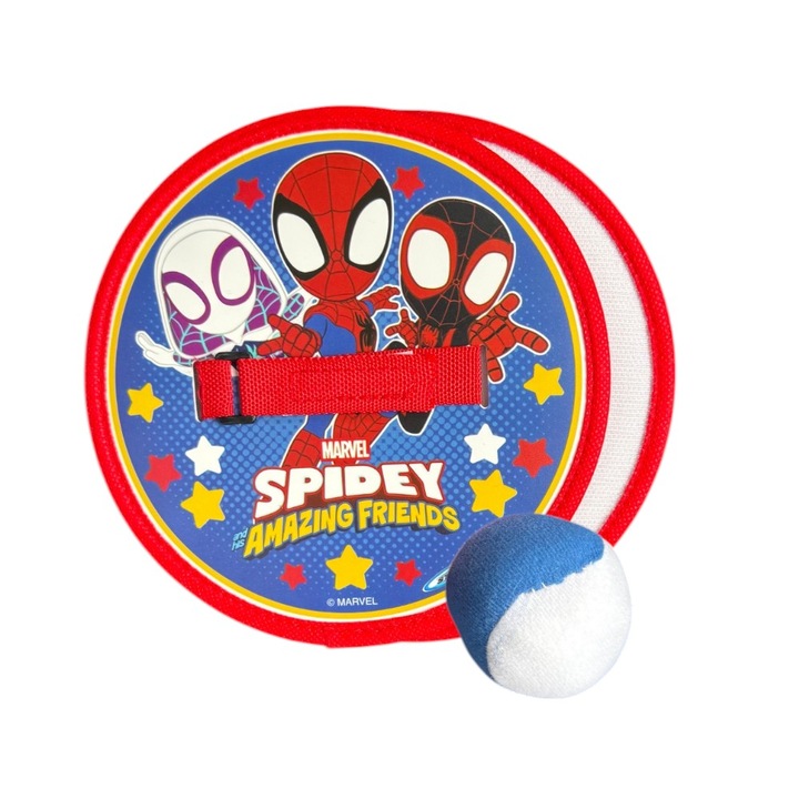 Set Joc Catch Ball, 2 palete, 1 minge, prindere Velcro, multicolor, Spidey