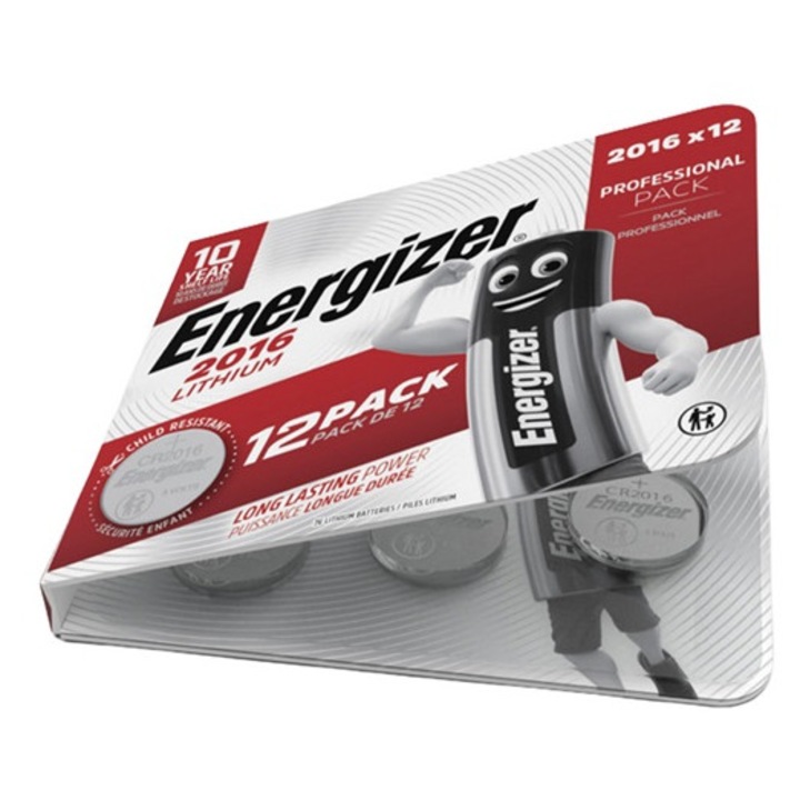 Energizer gombelem, cr2016, 3v, lítium, 12db/csomag