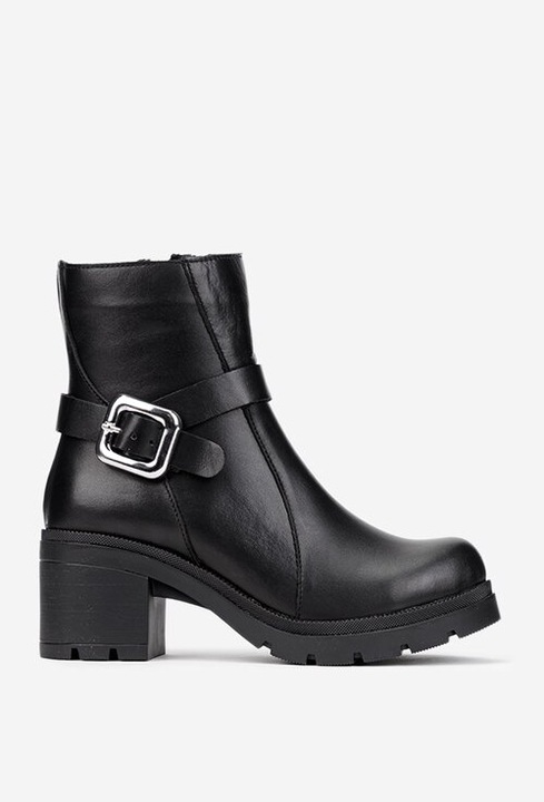 Botine dama negre cu fermoar, Negru