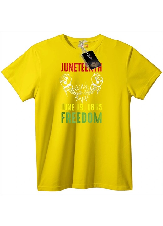 Tricou Juneteenth Libertate, Galben, 6XL