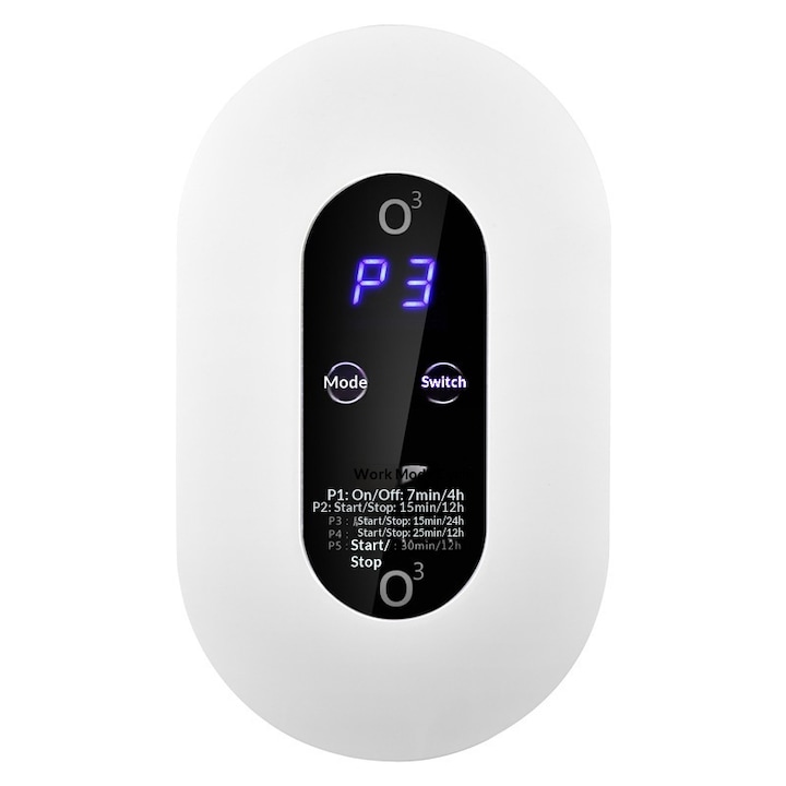 Aparat dezinfectare aer cu ozon AMYMAT, purificator automat antibacterian, design portabil, pentru litiera pisici și baie