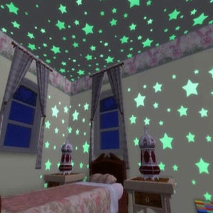 Stele Fosforescente pentru perete - Verde