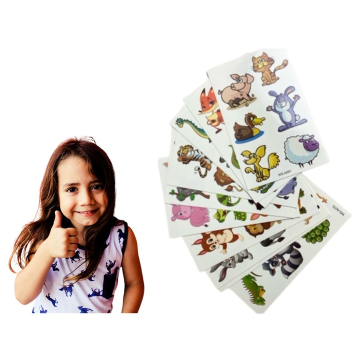 Set tatuaje cu animale, Gazelo, multicolor