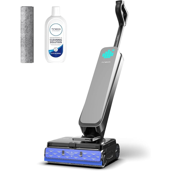 Tineco Floor One S9 Scientist Aspirator Umed&Uscat, Autonomie 80 min, FlashDry 85°C, Anti-incurcare, HydroBurst, Curatare fara urme, Negru