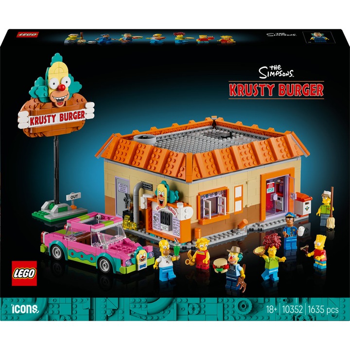 LEGO Icons: The Simpsons - Krusty Burger 10352, 18 години+, 1635 части