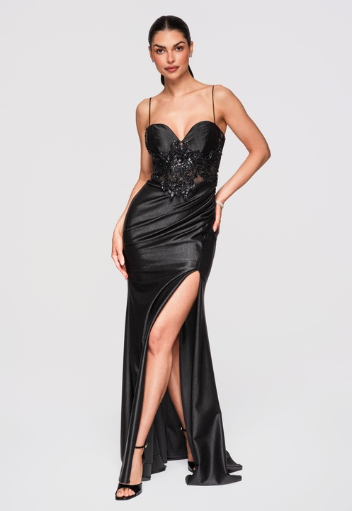 Rochie de seara maxi LARICA LA-OM-DLR332, Negru