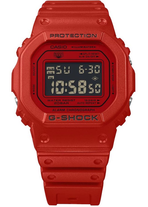 Casio Мъжки Часовник G-Shock DW-5600RRB-4ER, Червен, 43x13mm