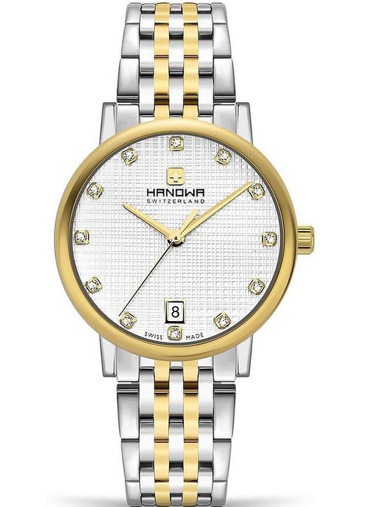 Часовник за жени Hanowa Rivera, сребрист и златен, кварцов механизъм, минерално стъкло, водоустойчив 5 ATM