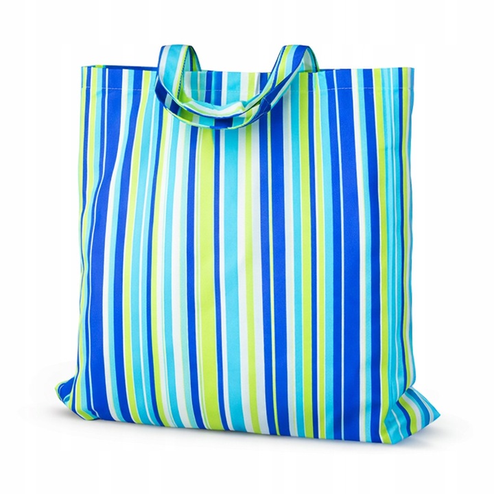 Geanta de cumparaturi ecologica, Allbag, 38x42 cm, dungi multicolore