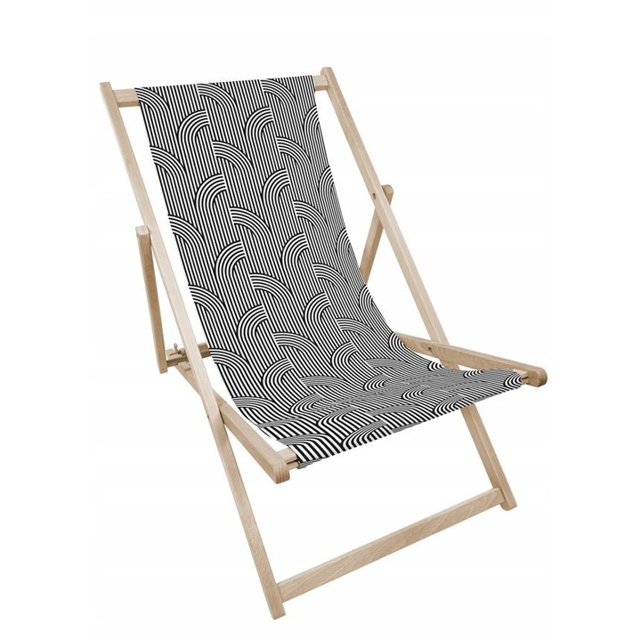 Lezak din lemn Allbag, negru-alb, 3 trepte de inaltime, 55x120cm