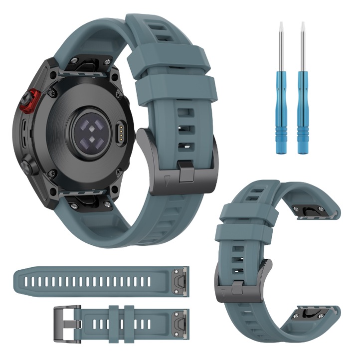 Pasek sportiv pentru ceas Garmin Fenix 7X 6X 5X, 26mm, silicon, diverse culori, set de accesorii