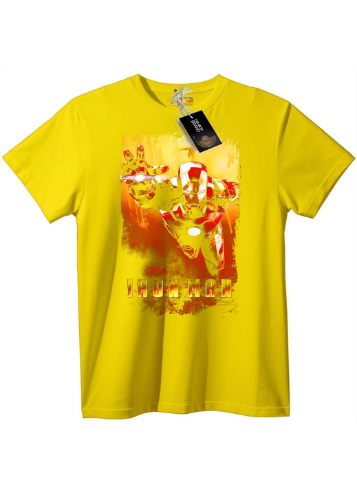Iron Man póló, sárga, M