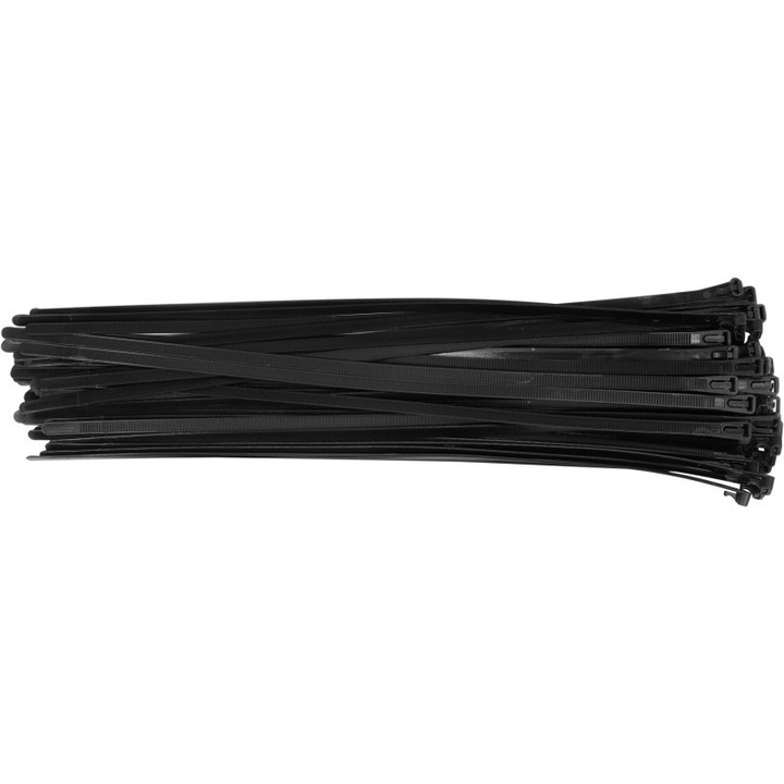 YATO Kioldható kábelkötegelő 7, 6 x 400 mm fekete (100 db)