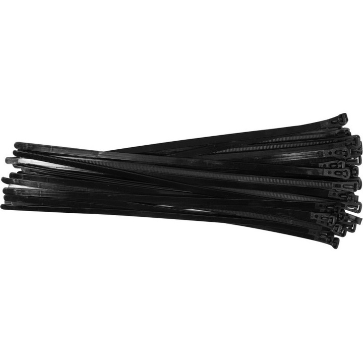YATO Kioldható kábelkötegelő 7, 6 x 350 mm fekete (100 db)