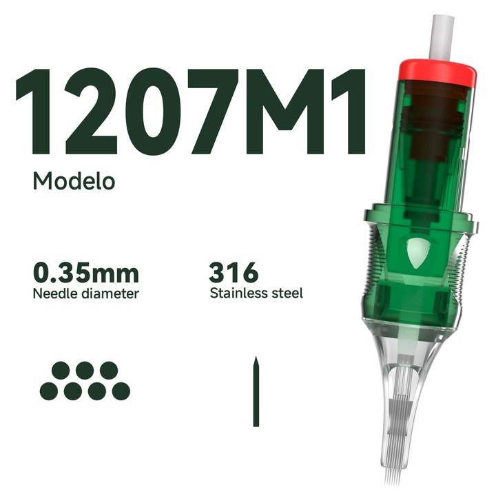 20 db DRAGOART1207M1 tetováló tű készlet, rozsdamentes acél, stabil teljesítmény, könnyen színezhető