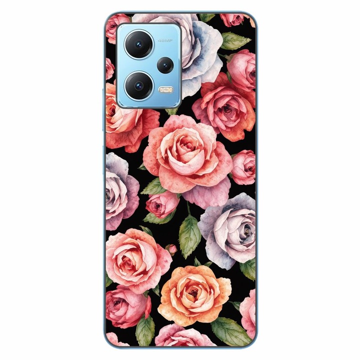 Husa compatibila cu Xiaomi Redmi Note 12 5G Silicon Gel Tpu Model Colorfull Roses Pattern