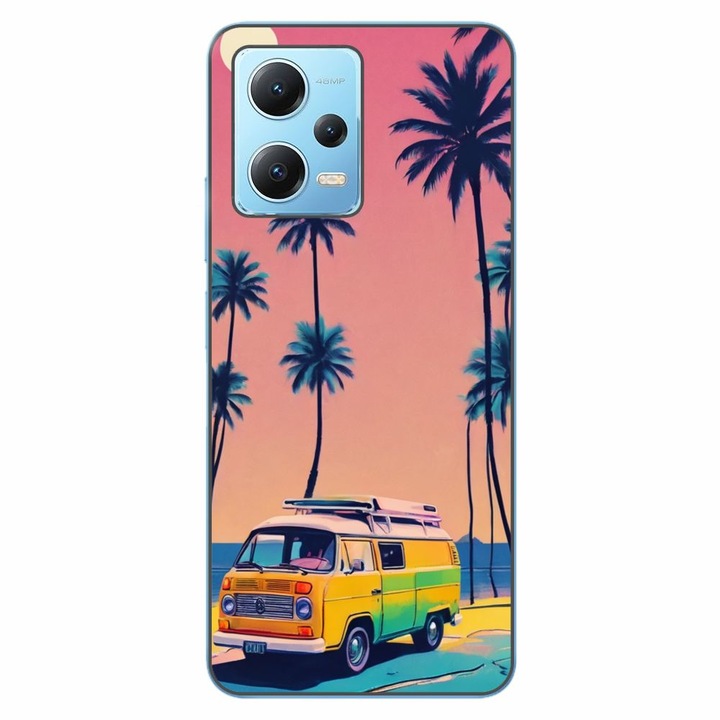 Husa compatibila cu Xiaomi Redmi Note 12 5G Silicon Gel Tpu Model Summer Vibes Camper and Palms Pop Art