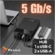 Reagle Carcasa HDD SSD 2.5 3.5 – Dock USB SATA Hub USB 3.0 Alimentare 24W Compatibil PC Laptop