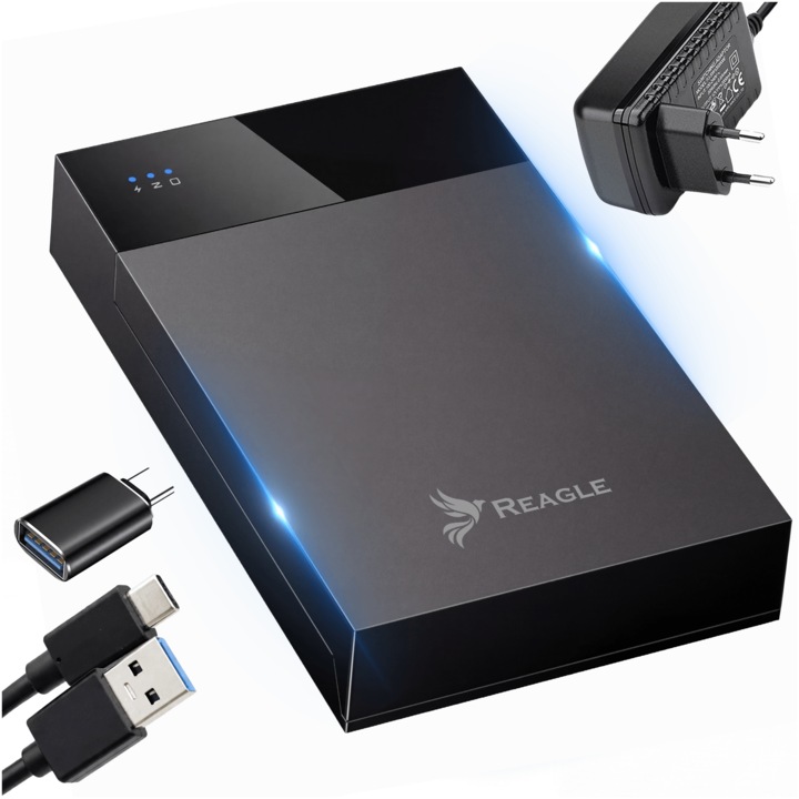 Rack Hard Drive Reagle 2 "5" /3 "5" SATA, hub USB 3.2, până la 20TB, 12V/24W