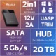 Reagle Carcasa HDD SSD 2.5 3.5 – Dock USB SATA Hub USB 3.0 Alimentare 24W Compatibil PC Laptop