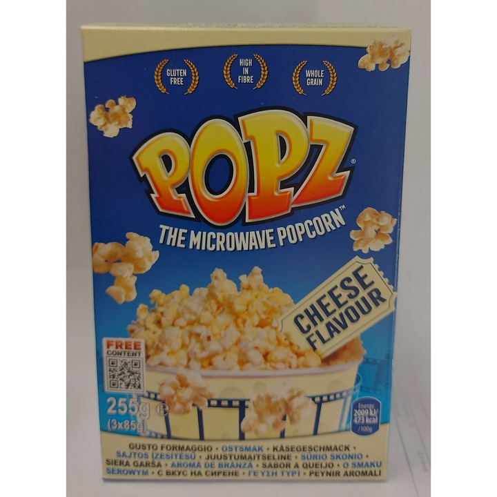 POPZ Mikrohullámú sütöben elkészíthető Pattogatott kukorica sajtos ízesítés 3x90g