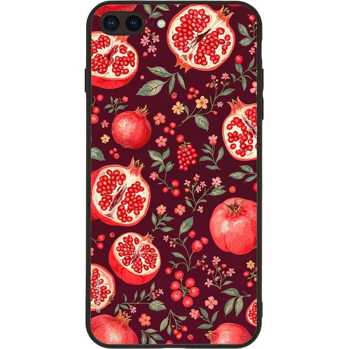 Husa telefon Sonique Fruit Series, imprimeuri cu fructe, silicon, roz, pentru iPhone 7 Plus / iPhone 8 Plus