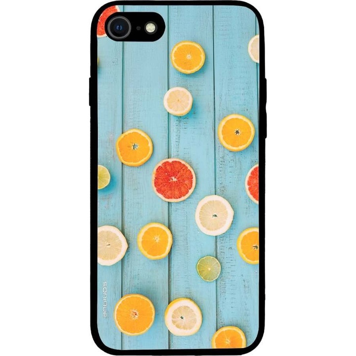 Husa telefon Sonique Fruit Series, silicon, imprimeuri cu fructe, multicolor, pentru iPhone 7/8/SE 2020/SE 2022