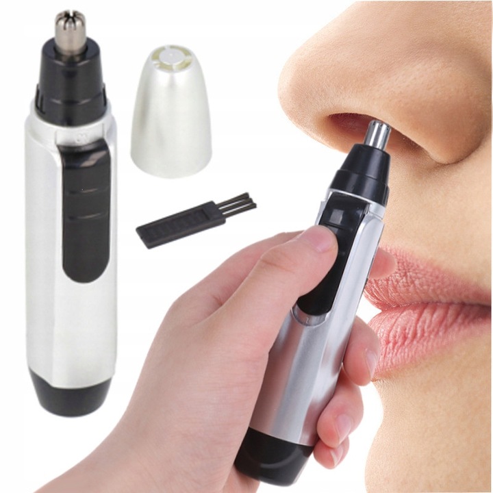 Trimmer facial Allbag, compact, lame din otel inoxidabil, 13,5cm, pentru nas si urechi