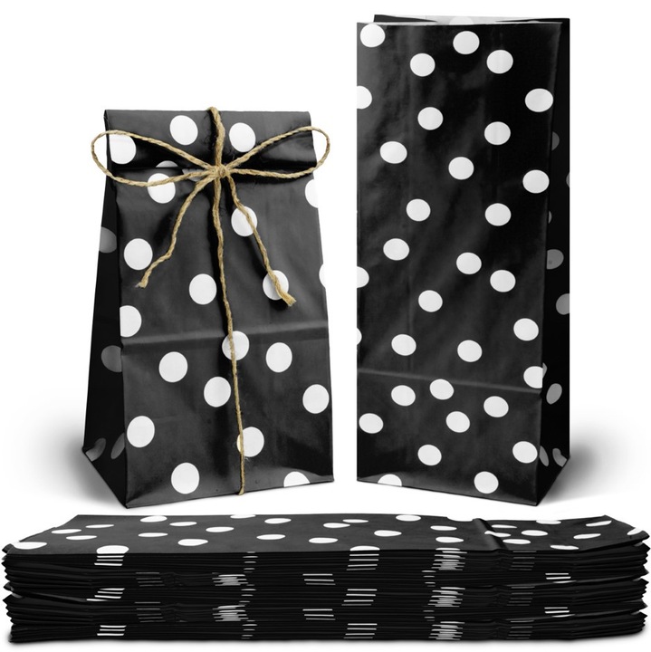 Set 25 Torebki Klockowe Papirice, Allbag, Negre, 10x6x26cm