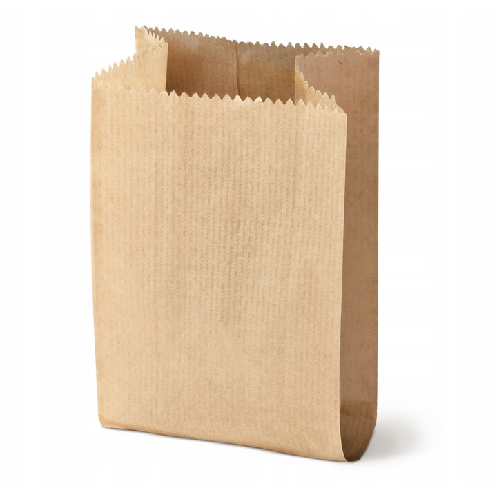 Set 100 pungi alimentare, Allbag, torba sniadaniowa faldowa, 10x5x17 cm, culoare brown