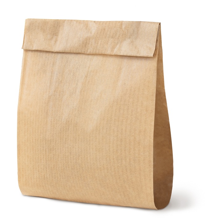 Set 1000 pungi alimentare din hartie, Allbag, 10x5x17cm, gri, reutilizabile