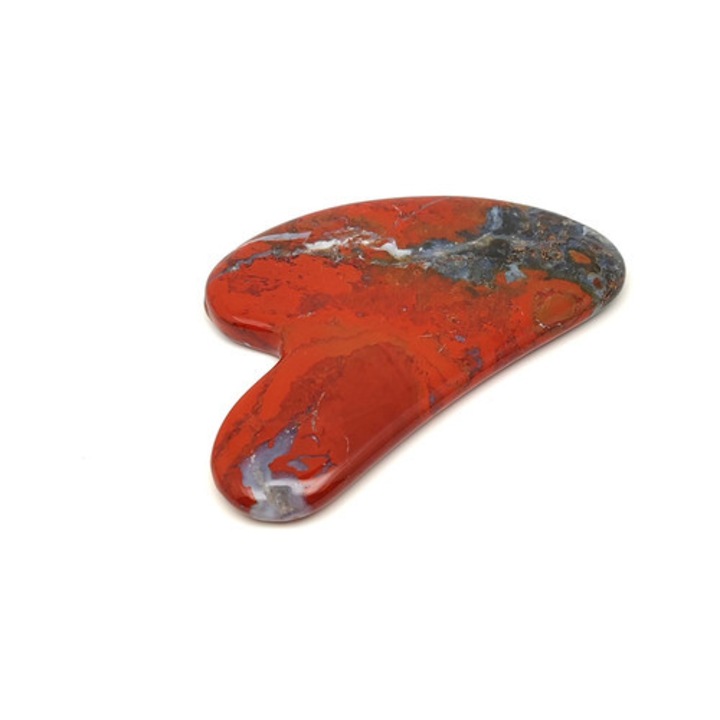Guasha Jáspis vörös 8×6 cm - természetes ásvány arcmasszírozó kő