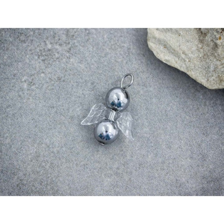 Vitalitás angyal hematit ásvány medál