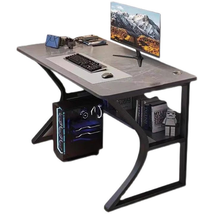 Gamer asztal minőségi íróasztal szürke 140x60x75 cm OTC-G2