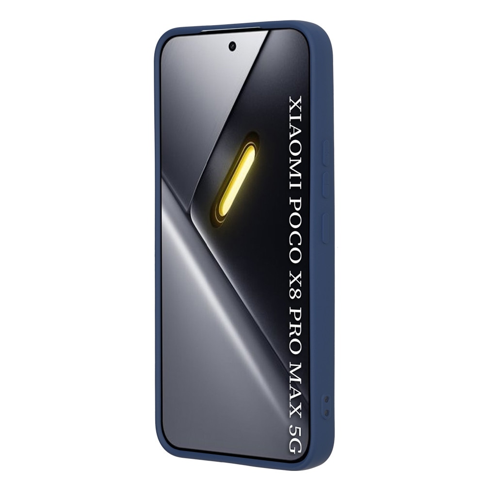 Husa pentru Poco X8 Pro Max Liquid Silicone, subtire, captusita cu microfibra, anti amprenta, protectie camera foto, bleumarin