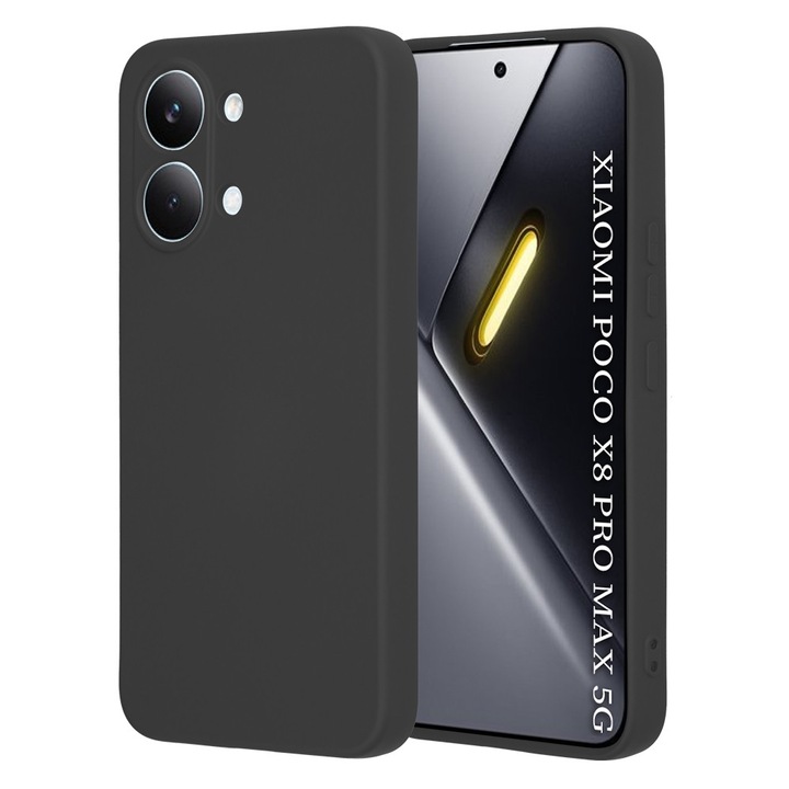 Husa pentru Xiaomi Poco X8 Pro Max Daden® Silicon SoftFlex, Ultra Slim, Protectie sporita, Interior de microfibra, Negru
