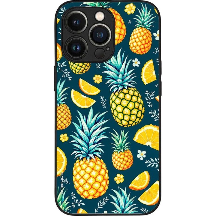 Husa telefon Sonique Fruit Series, imprimeu ananas, silicon, pentru iPhone 13 Pro