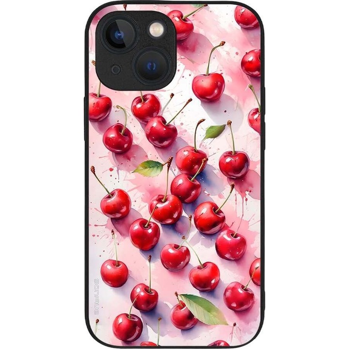 Husa telefon Sonique Fruit Series pentru Apple iPhone 13 Mini, imprimeuri cu fructe, silicon, rosie