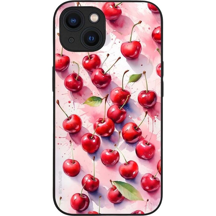 Husa telefon Sonique Fruit Series, pentru Apple iPhone 13, imprimeuri cu fructe, silicon, rosie