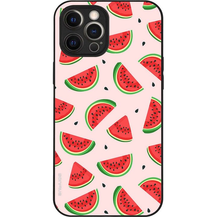 Husa telefon Sonique Fruit Series, imprimeu fructe, silicon, pentru Apple iPhone 12 Pro Max, multicolor