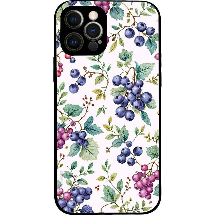 Husa telefon Sonique Fruit Series, pentru Apple iPhone 12 Pro, imprimeu fructe, silicon, violet