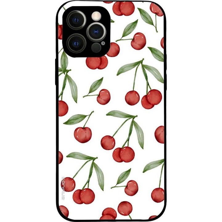 Husa telefon Sonique Fruit Series pentru Apple iPhone 12 Pro, imprimeuri cu fructe, silicon, rosie