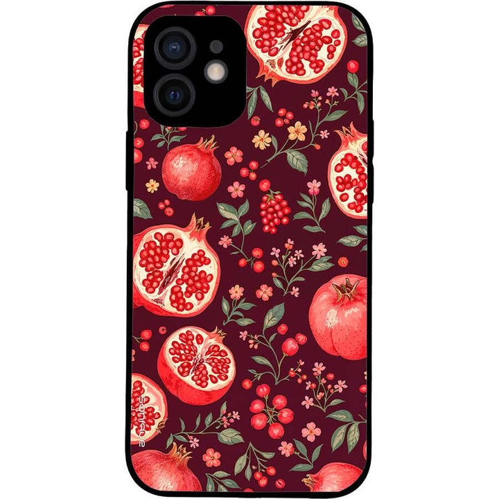 Husa telefon Sonique Fruit Series, pentru Apple iPhone 12, silicon, imprimeuri cu fructe, multicolor