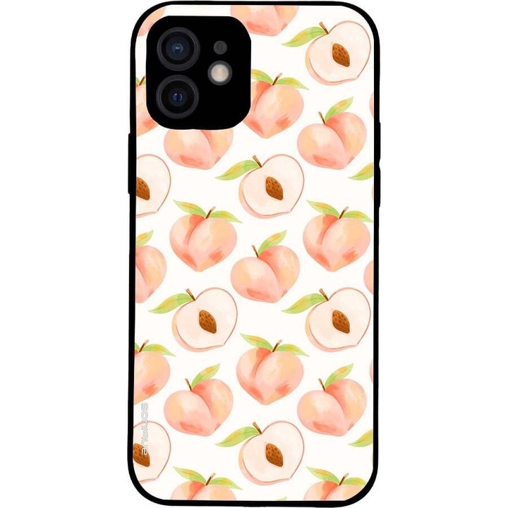 Husa telefon Sonique Fruit Series pentru Apple iPhone 12, silicon, imprimeuri cu fructe, rosie