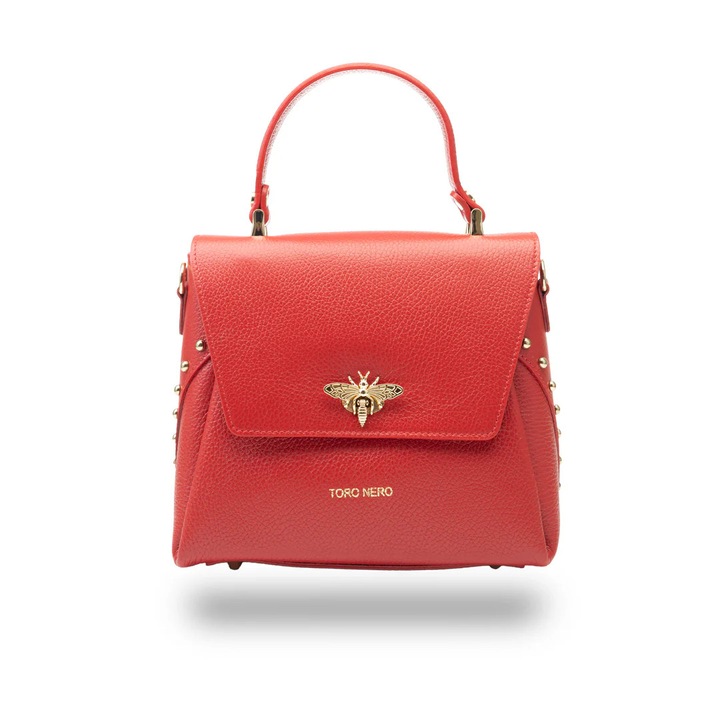 Női piros valódi bőr táska Olivia